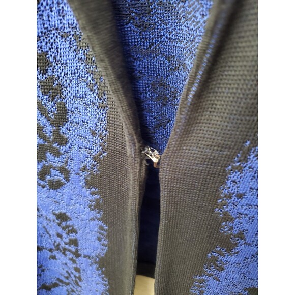 Misook Blue/Black Long Sleeve Knit Cardigan Jacket Size 5XL Shoulder Pads - Picture 3 of 6
